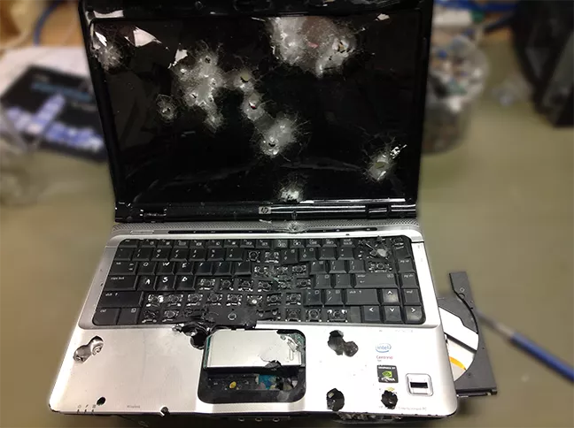 Gun Shot tested in a laptop